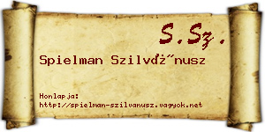 Spielman Szilvánusz névjegykártya